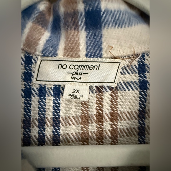 No Comment Flannel Shacket - Picture 4 of 7